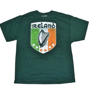 Fifth Sun Men's Irelant Distressed Graphic Green‎ Short Sleeves T-shirt